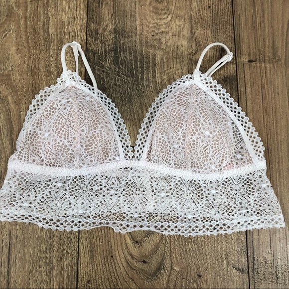 Victoria's Secret Other - Victoria's Secret White Lace Bralette Padded Cups